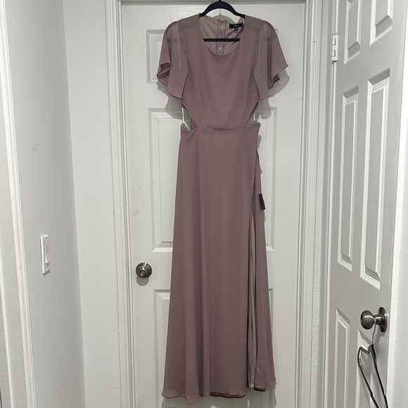 Lulu's off Pink Wrap Maxi Gown for Weddings - Picture 1 of 4